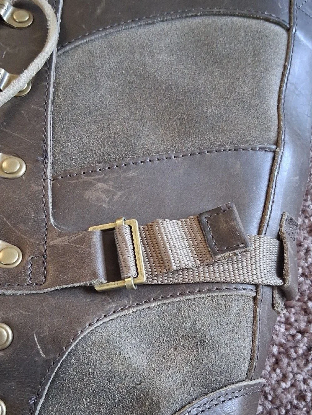 Sorel Conquest Carly Brown Gray Tall Lace-Up Waterproof Winter Boots